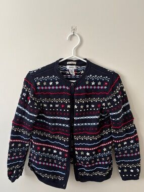 Northern Reflections Navy Hand Embroidered Cardigan